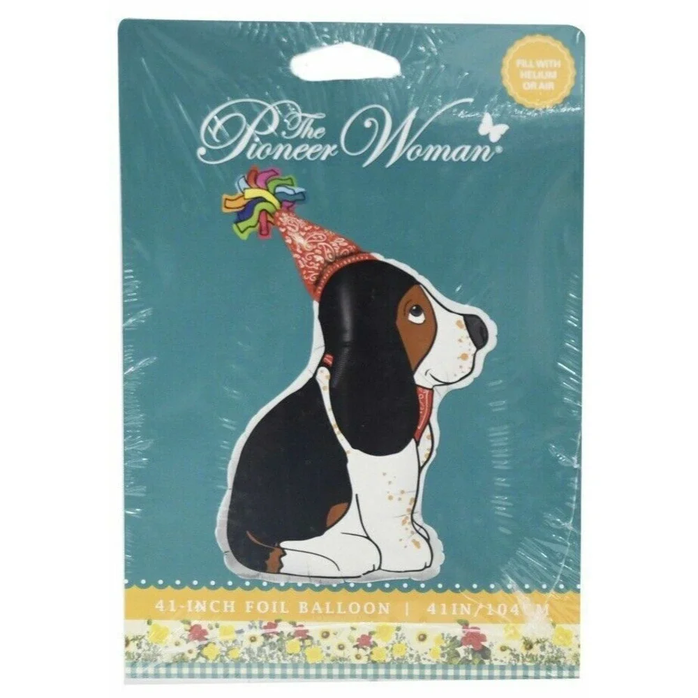 2 Pioneer Woman Foil Balloon Henry the Basset Hound Dog 41'' Birthday Party New